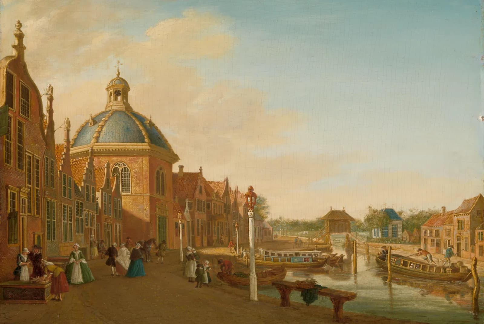 De dokhaven in de trekvaart bij Leidschendam – Paulus Constantijn de la Fargue
