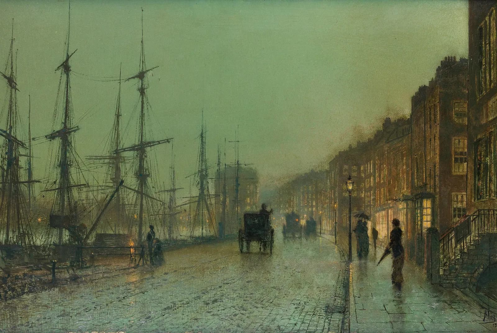 De dokken van Glasgow – John Atkinson Grimshaw