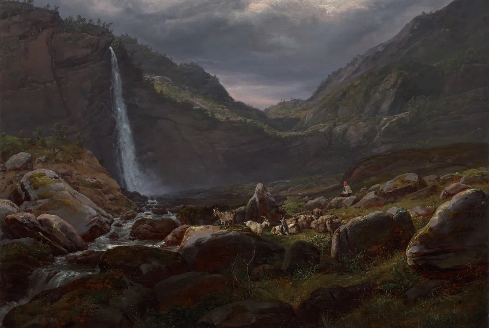 De Feige-waterval (Feigefossen), Lysterfjord, Noorwegen – Johan Christian Clausen Dahl