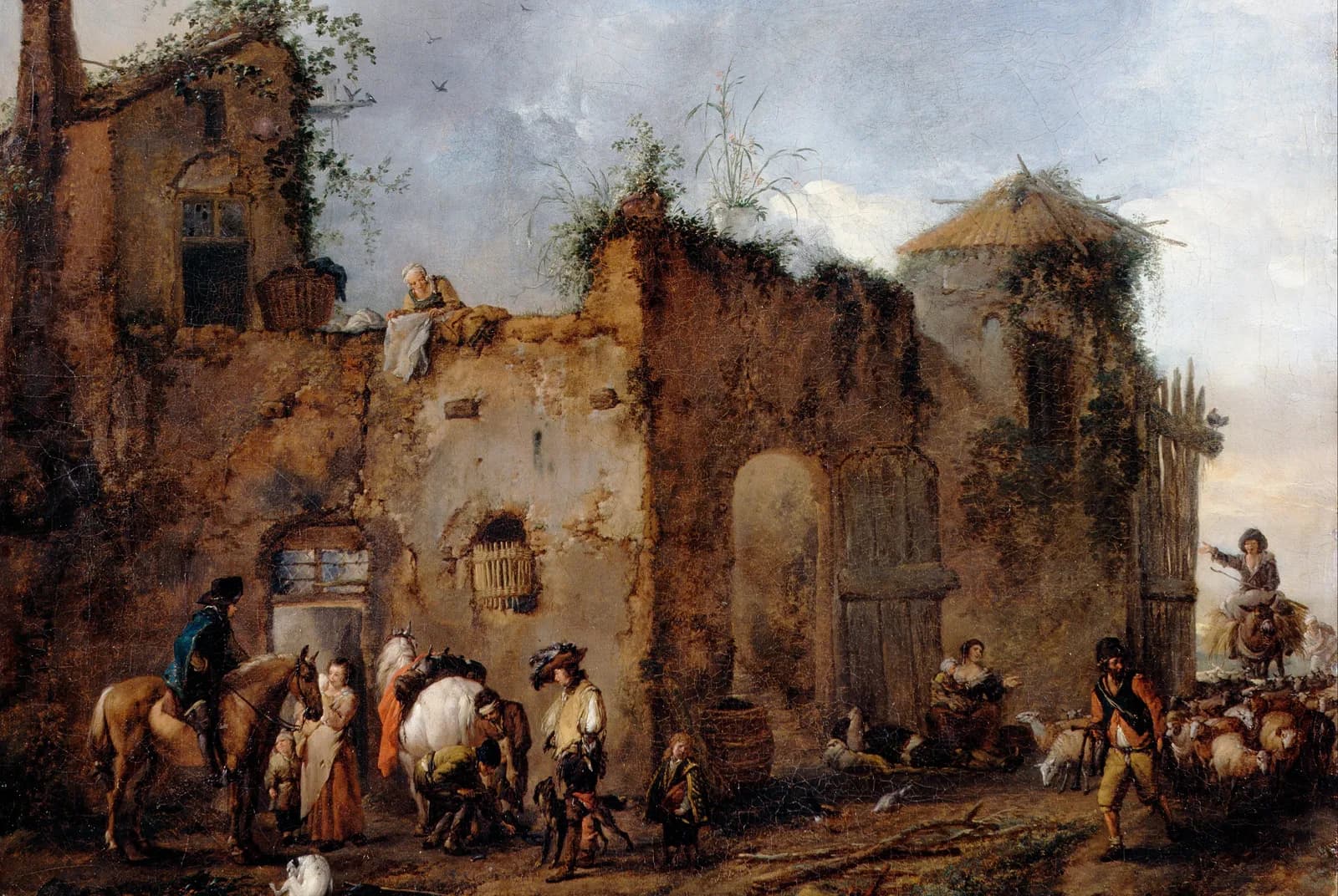 De hoefsmid op de binnenplaats – Philips Wouwerman