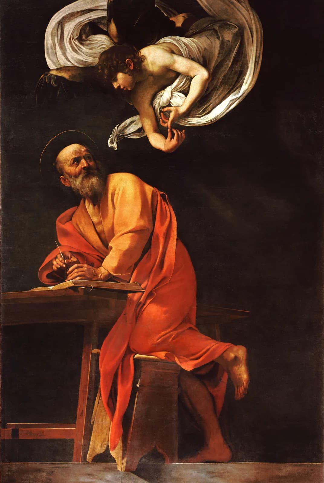 De inspiratie van Matteüs – Caravaggio