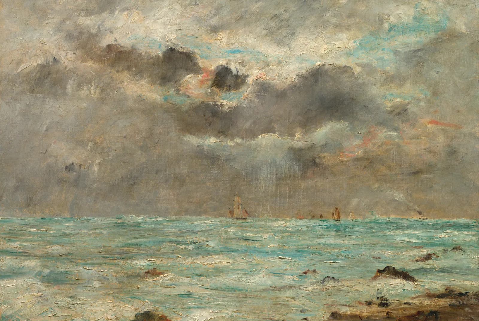 De kust bij Trouville – Eugène Boudin