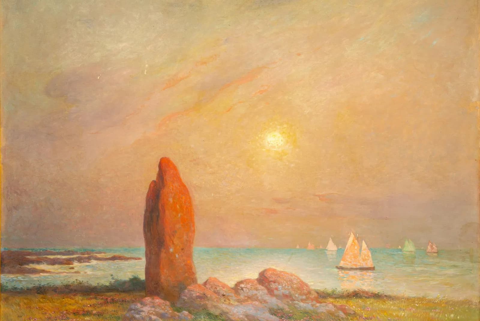 De menhir bij zonsondergang – Ferdinand du Puigaudeau