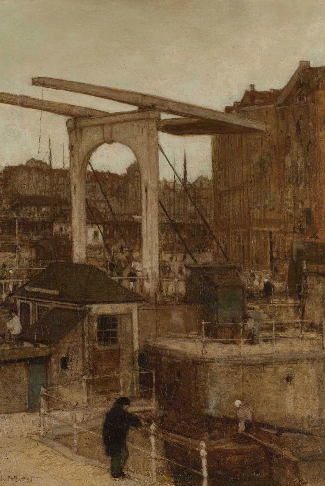 De Nieuwe Haarlemse Sluis bij het Singel – Matthijs Maris