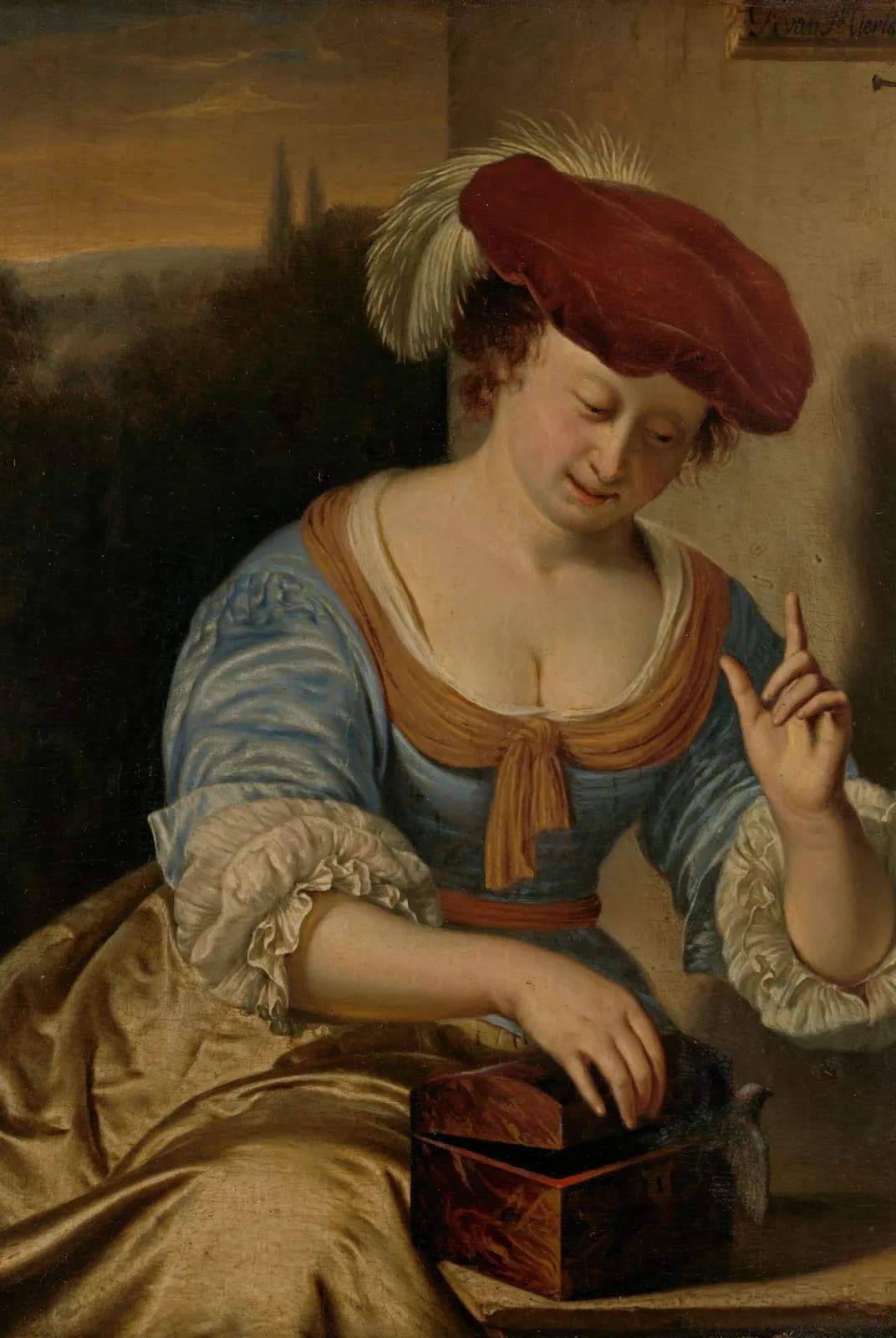 De ontsnapte vogel: allegorie op de verloren kuisheid – Frans van Mieris (de Oude)