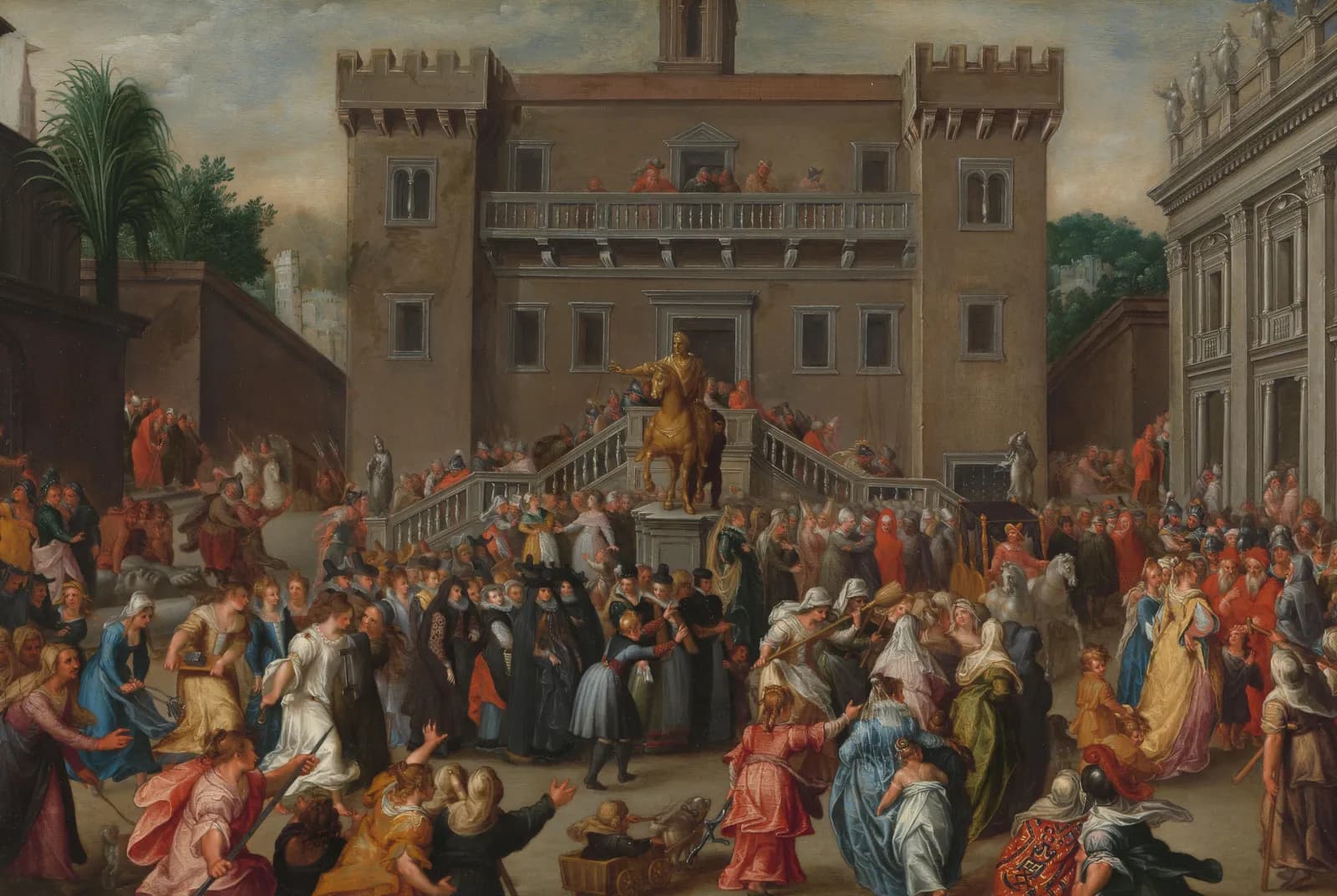 De opstand van de vrouwen van Rome op het Capitool vanwege Papirius – Pieter Isaacsz.
