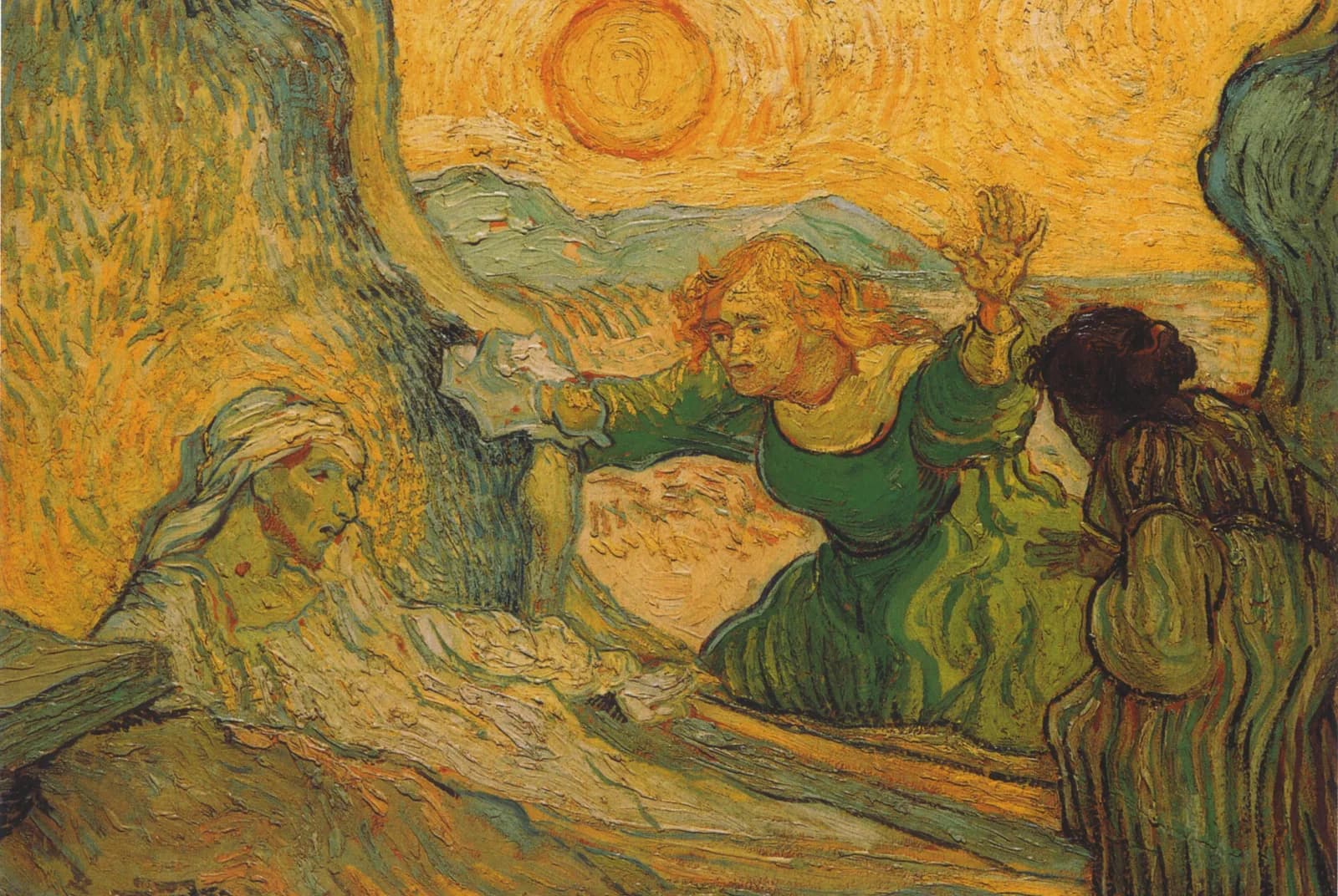 De opwekking van Lazarus (naar Rembrandt) – Vincent van Gogh