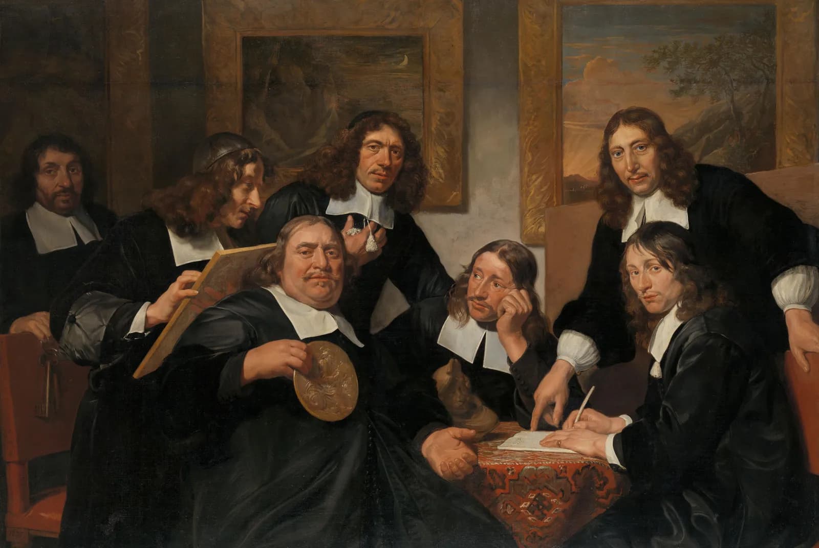 De overlieden van het Sint Lucasgilde te Haarlem, 1675 – Jan de Bray