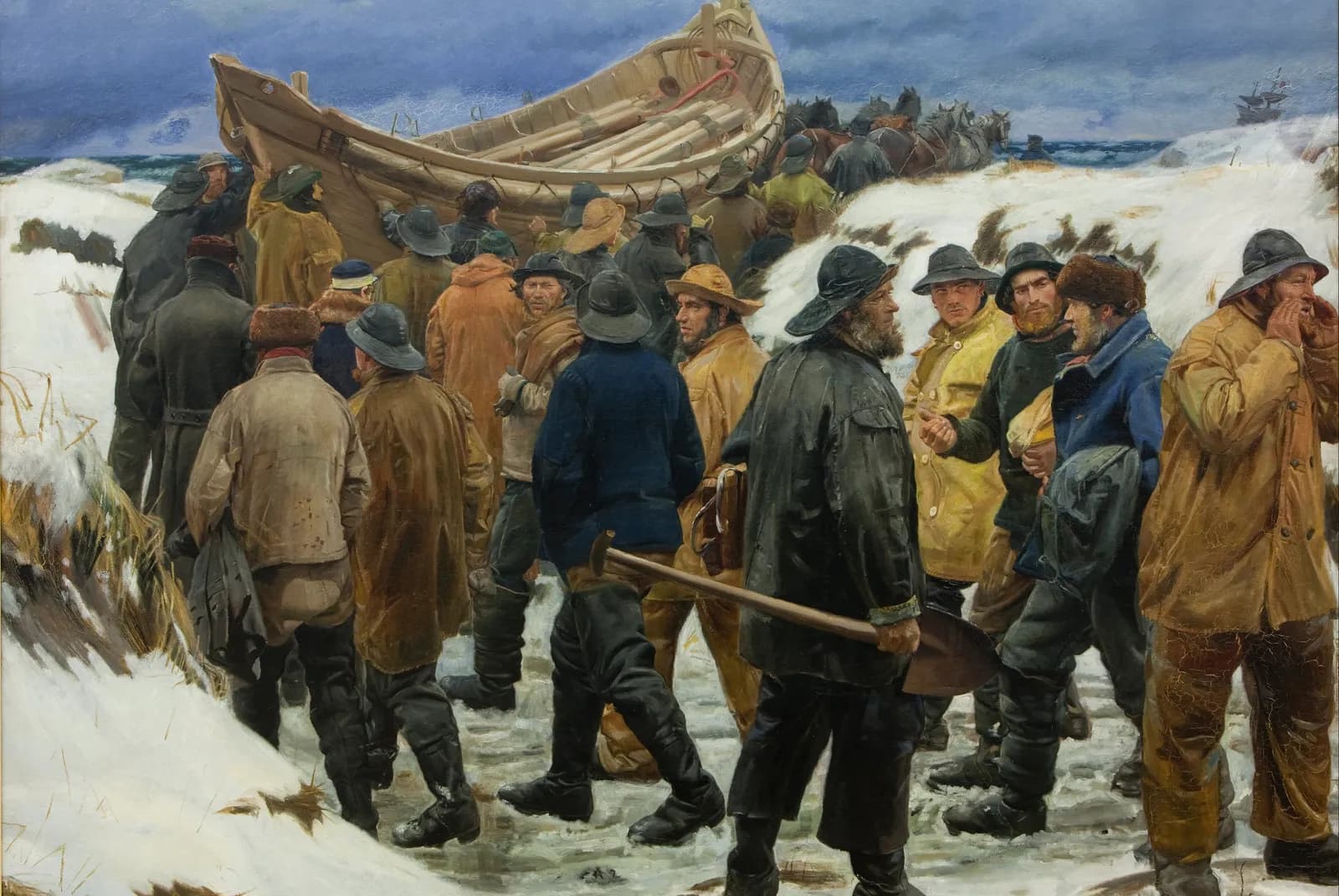De reddingsboot gaat door de duinen – Michael Ancher