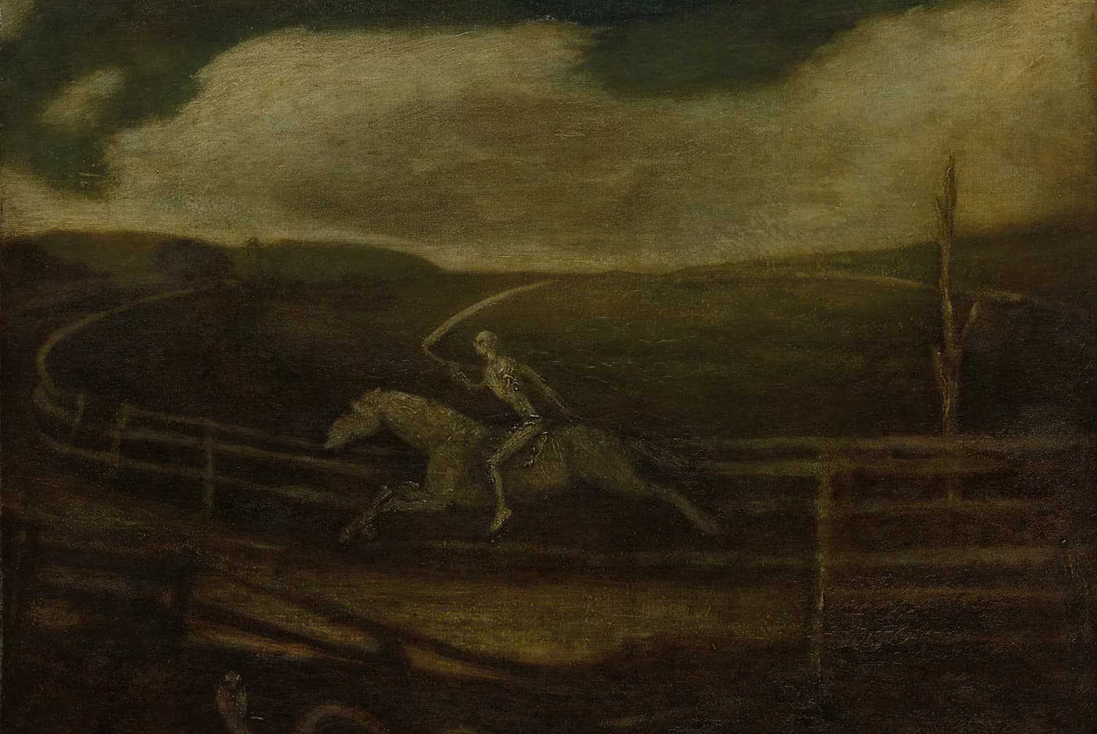 De renbaan (de dood op een bleek paard) – Albert Pinkham Ryder