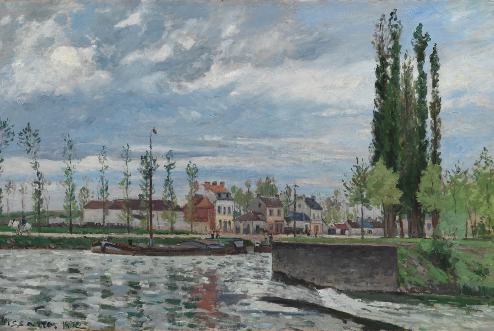 De sluis bij Pontoise – Camille Pissarro