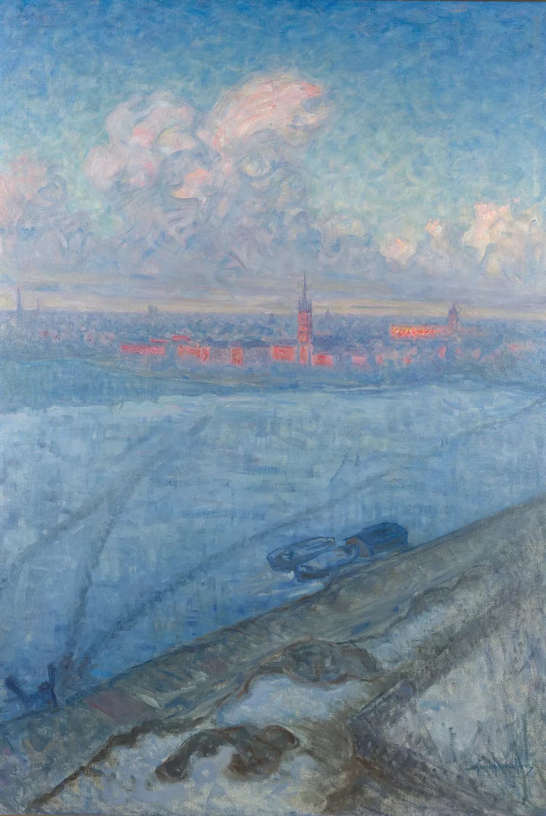 De stad bij zonsondergang – Eugène Jansson