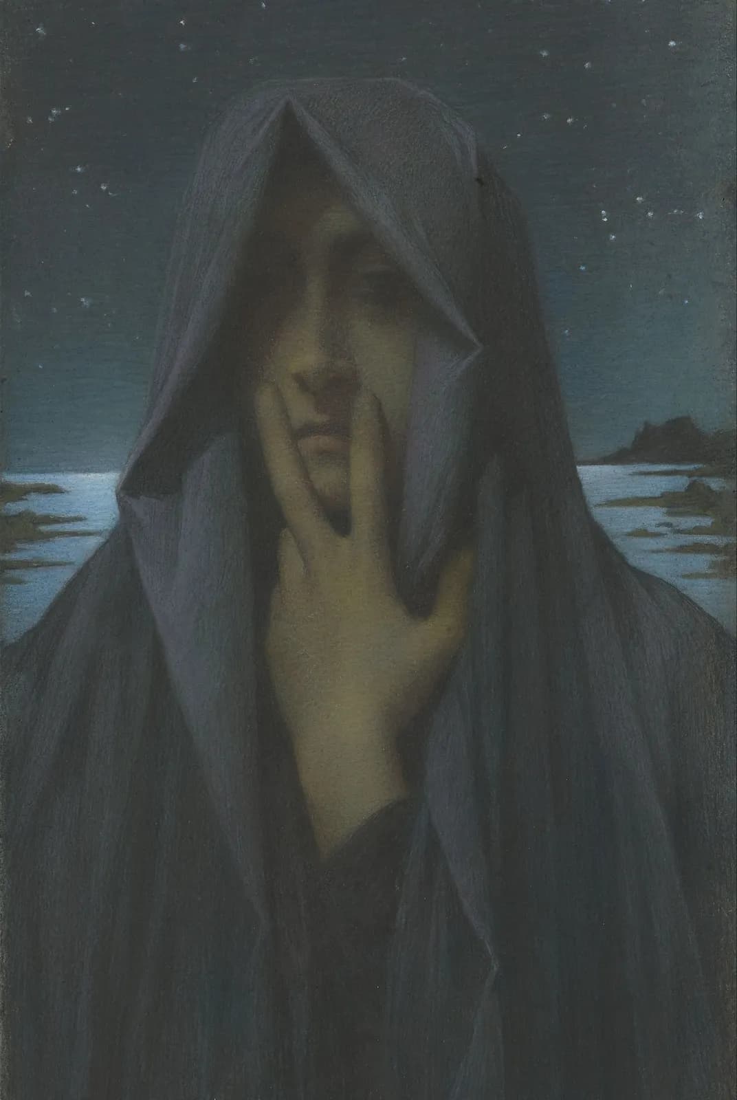 De stilte (Le Silence, 1895) – Lucien Lévy-Dhurmer