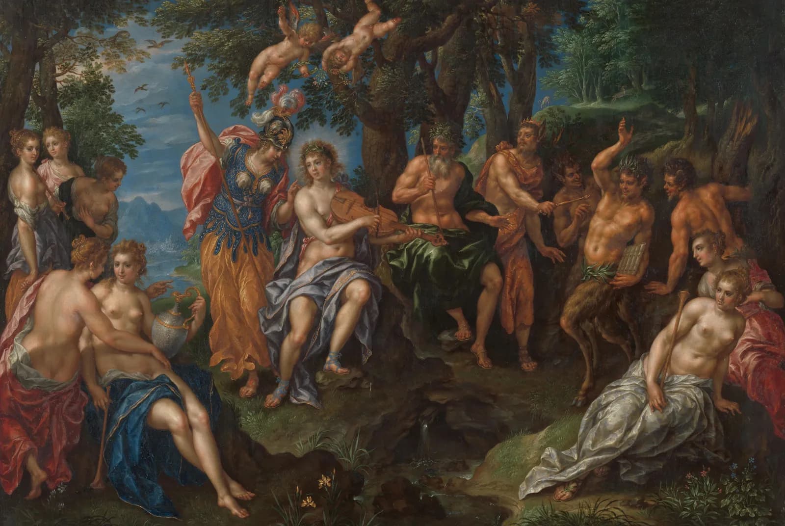 De wedstrijd tussen Apollo en Pan – Hendrik de Clerck