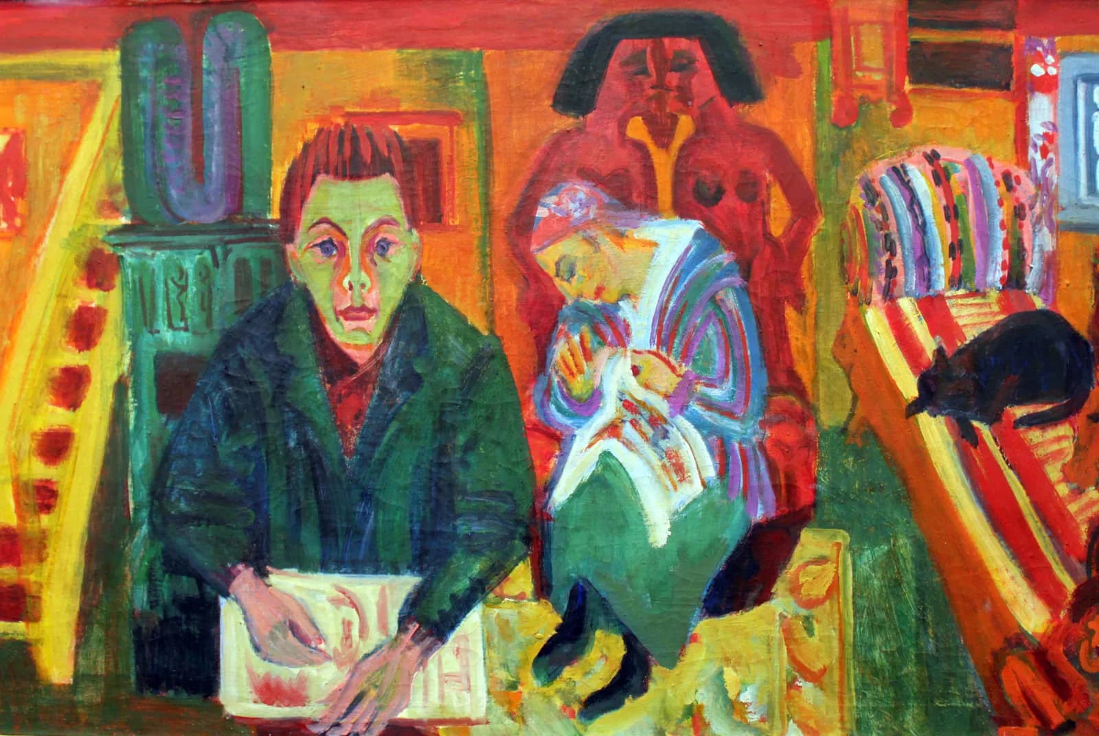 De woonkamer – Ernst Ludwig Kirchner