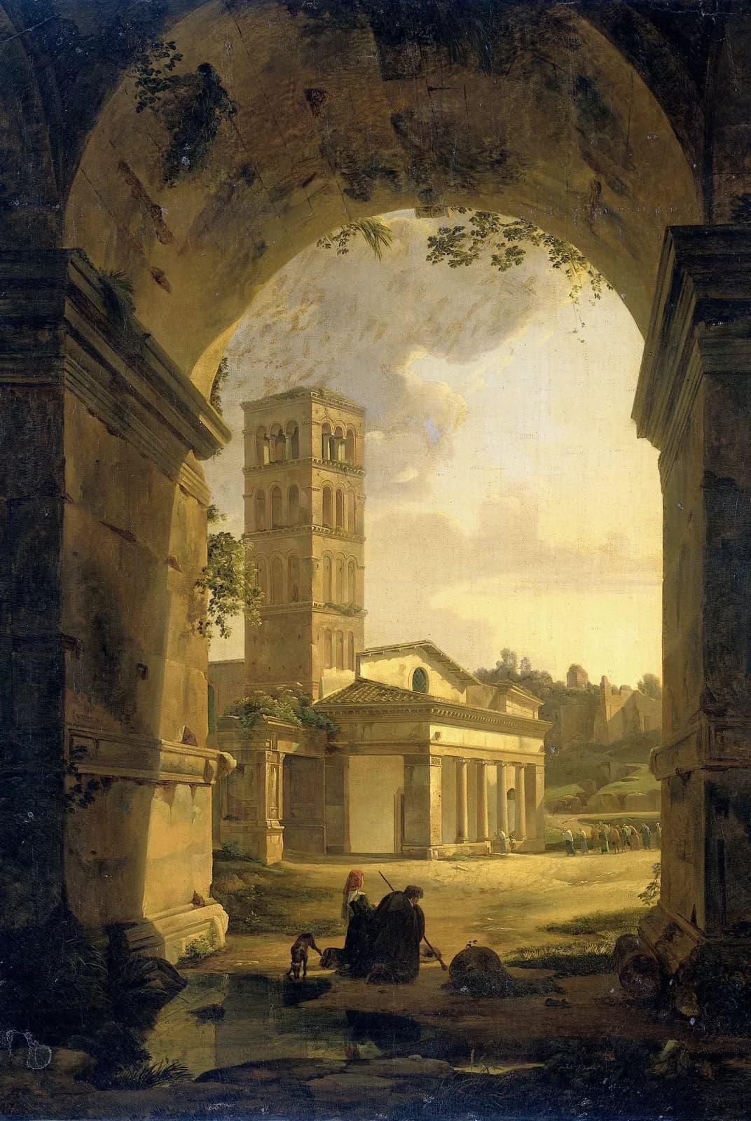 Doorkijk naar de kerk van San Giorgio in Velabro, Rome – Antonie Sminck Pitloo
