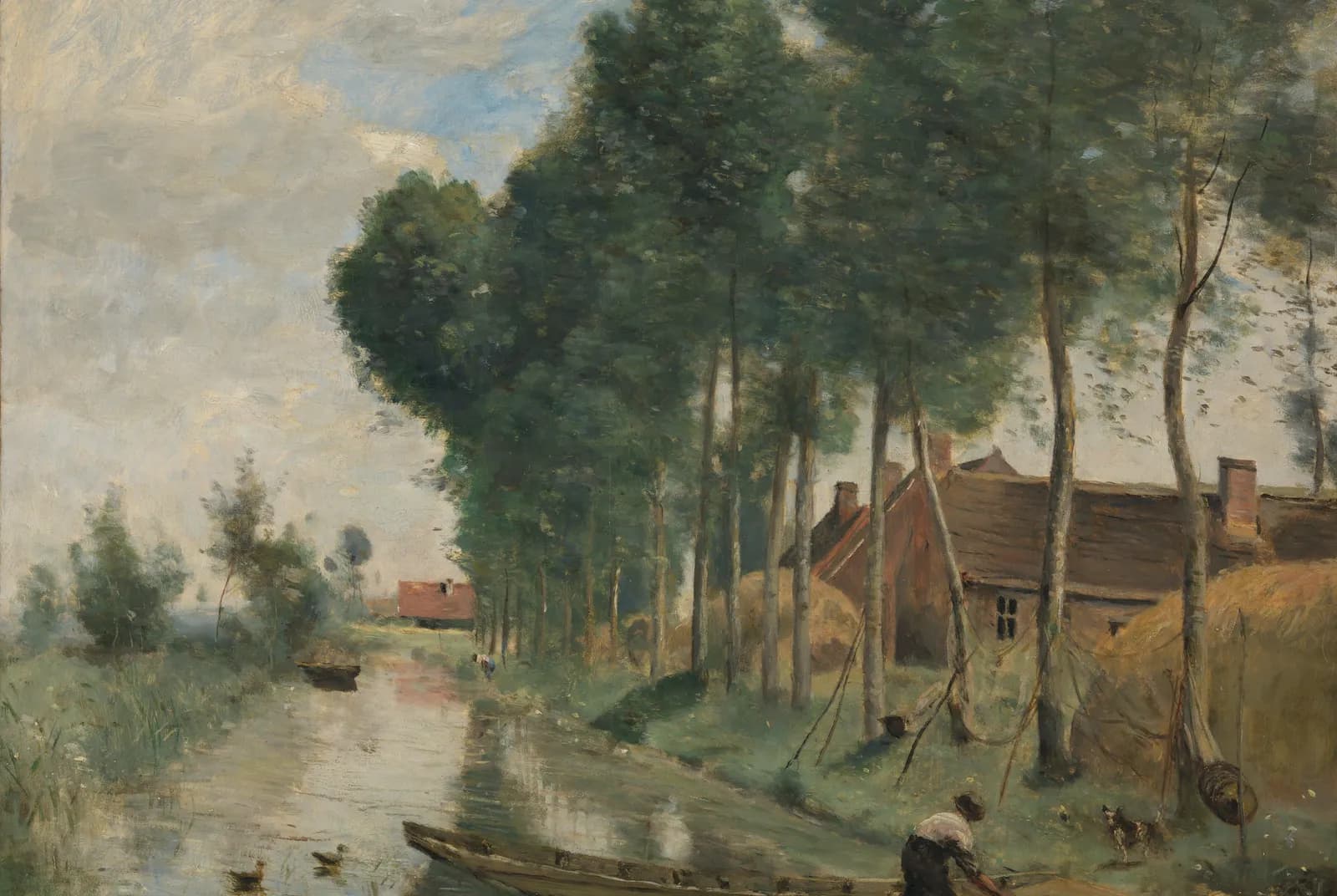 Dorpsgezicht aan het kanaal – Jean-Baptiste-Camille Corot