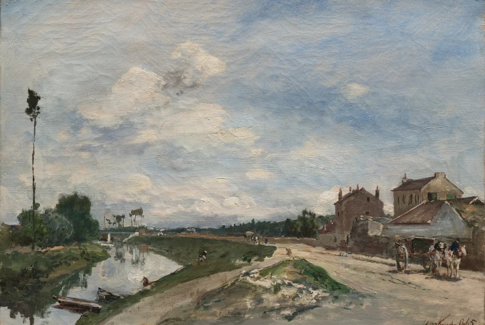 Dorpsgezicht aan het water – Johan Barthold Jongkind