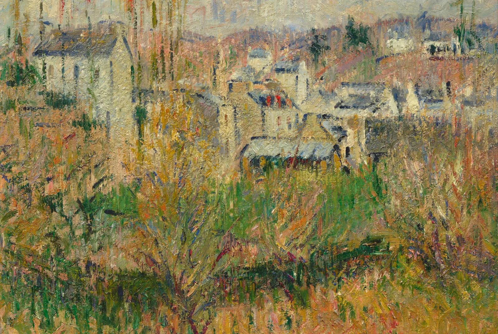 Dorpsgezicht door de bomen – Gustave Loiseau