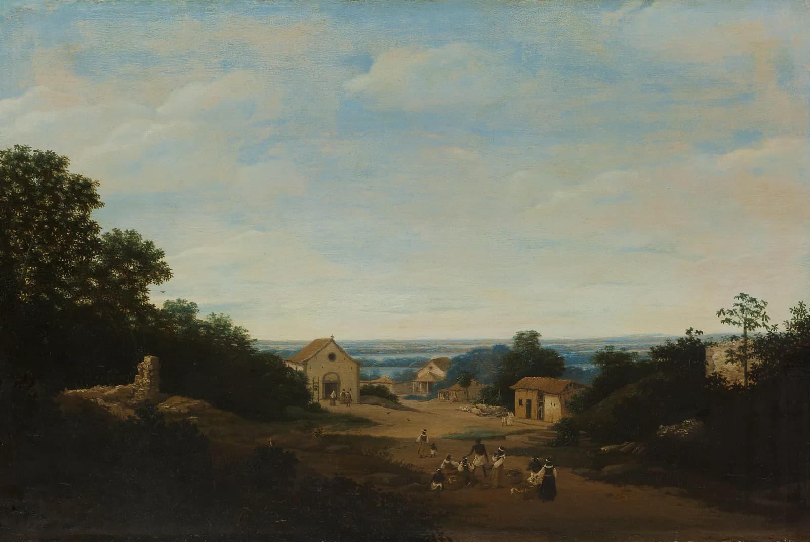 Dorpsgezicht met verre horizon – Frans Post