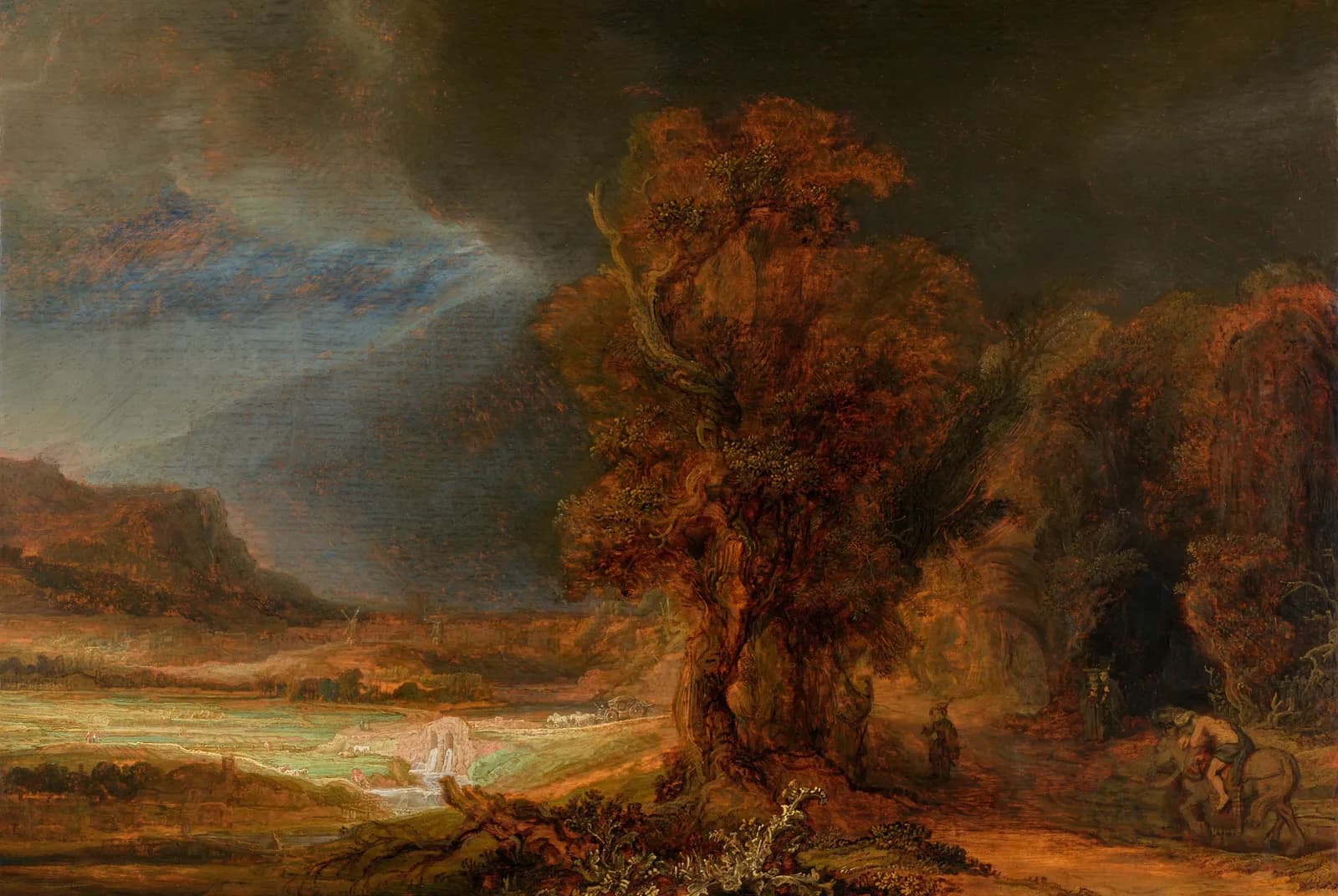 Dramatisch Landschap met Reizigers – Rembrandt