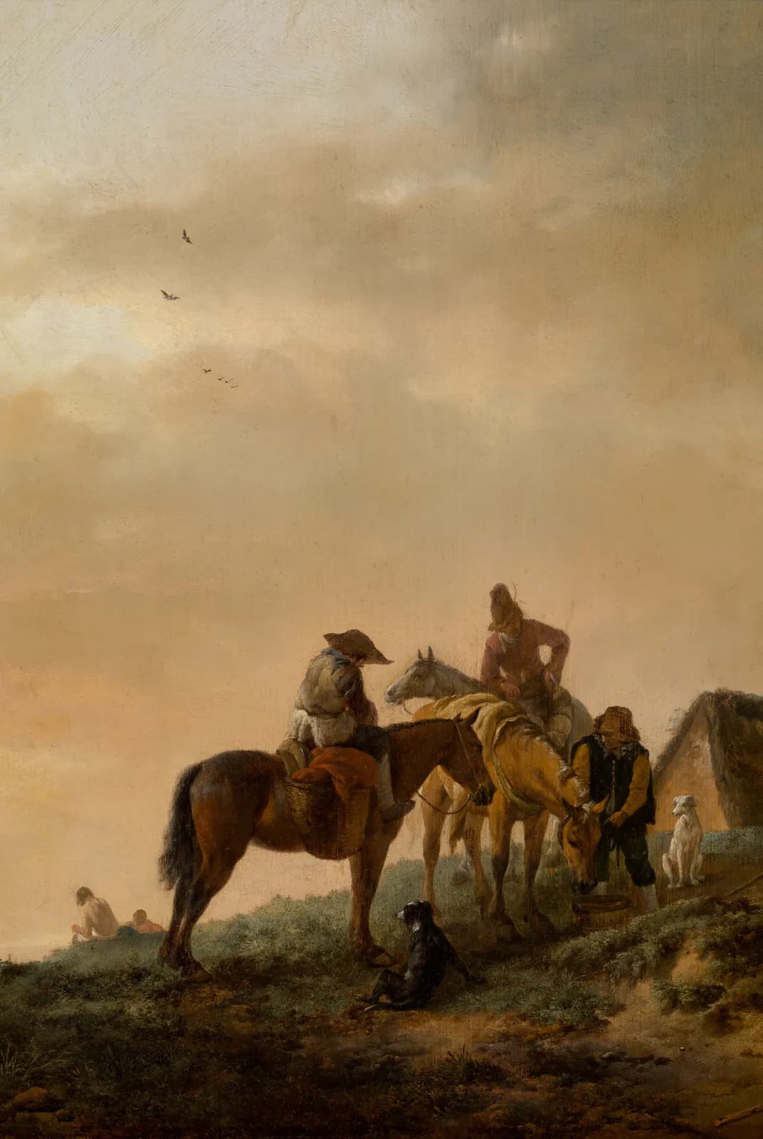 Drie ruiters bij een bron – Philips Wouwerman