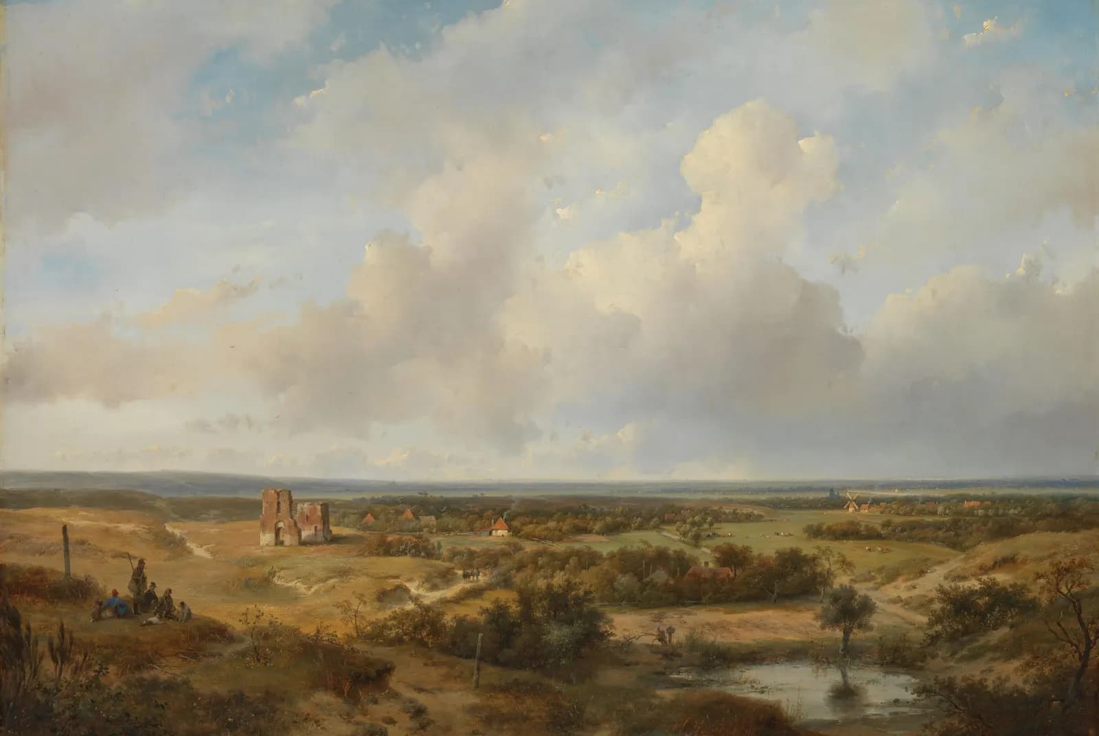 Duingezicht met de ruïne van kasteel Brederode bij Santpoort – Andreas Schelfhout