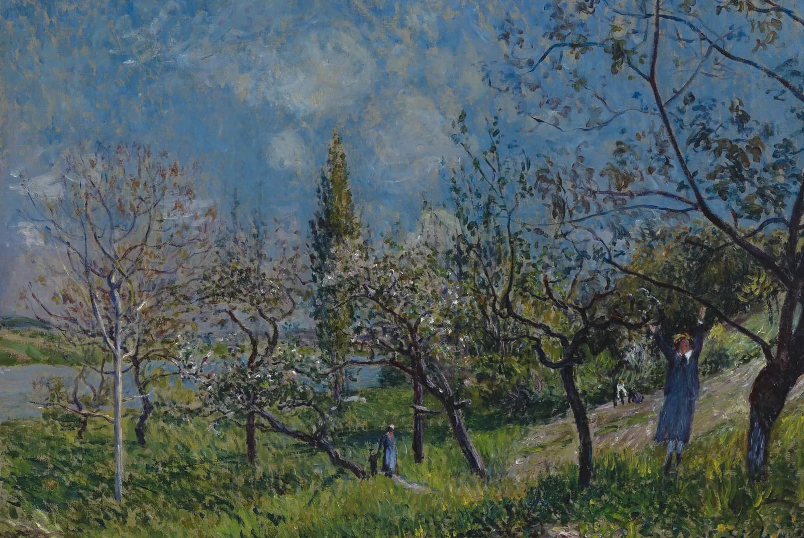 Een boomgaard in de lente – Alfred Sisley