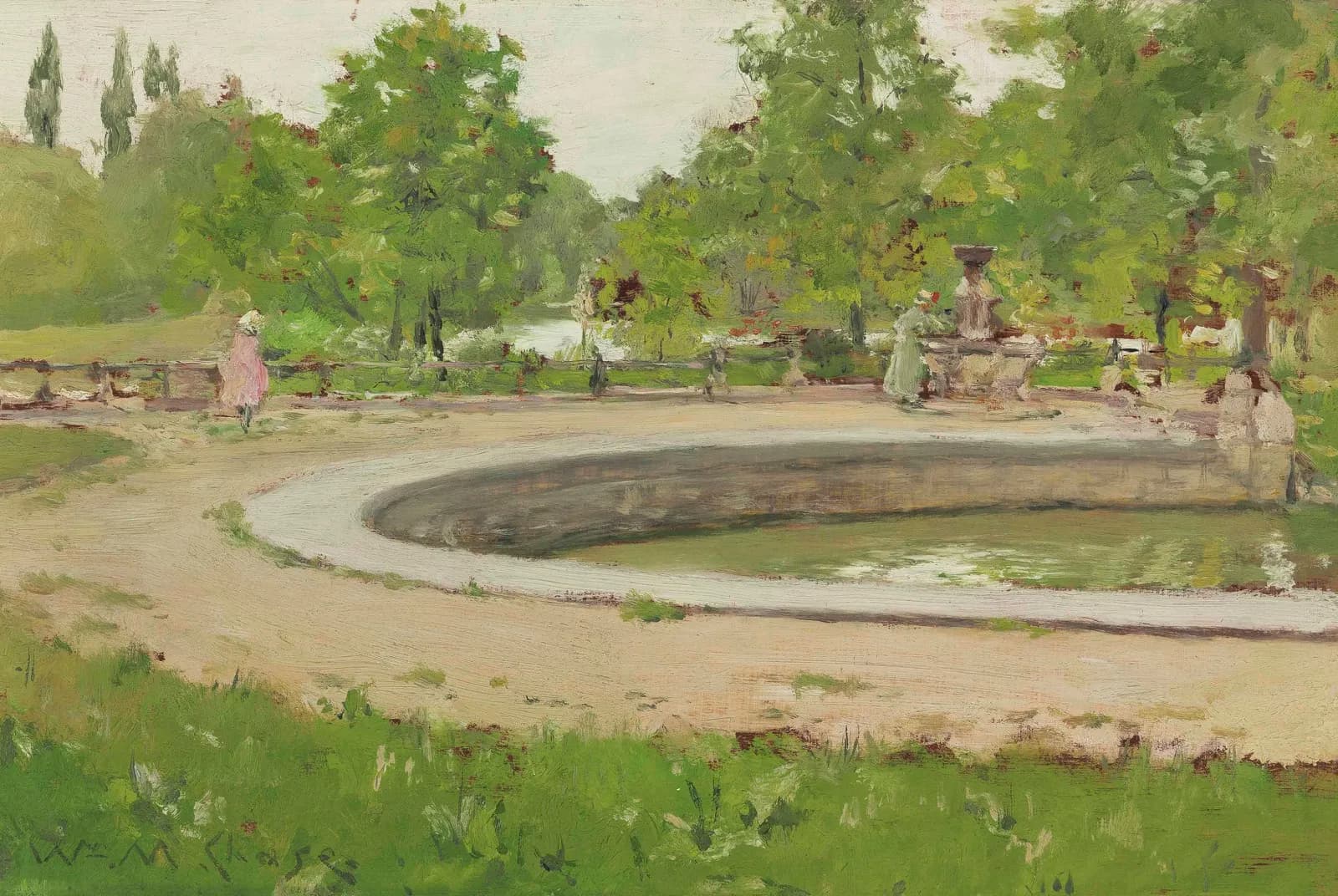Een fontein in Prospect Park – William Merritt Chase