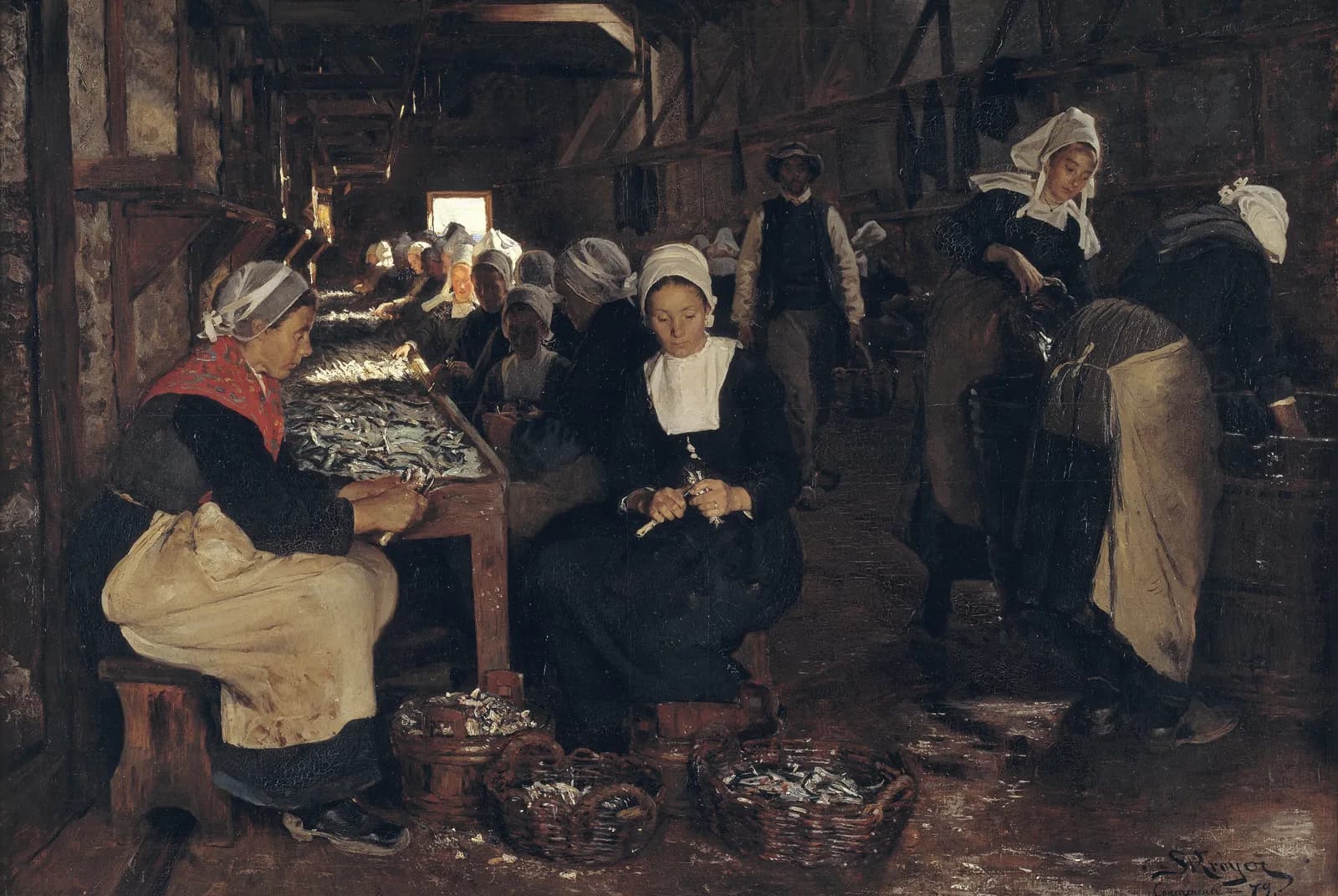 Een sardinefabriek in Concarneau – Peder Severin Krøyer