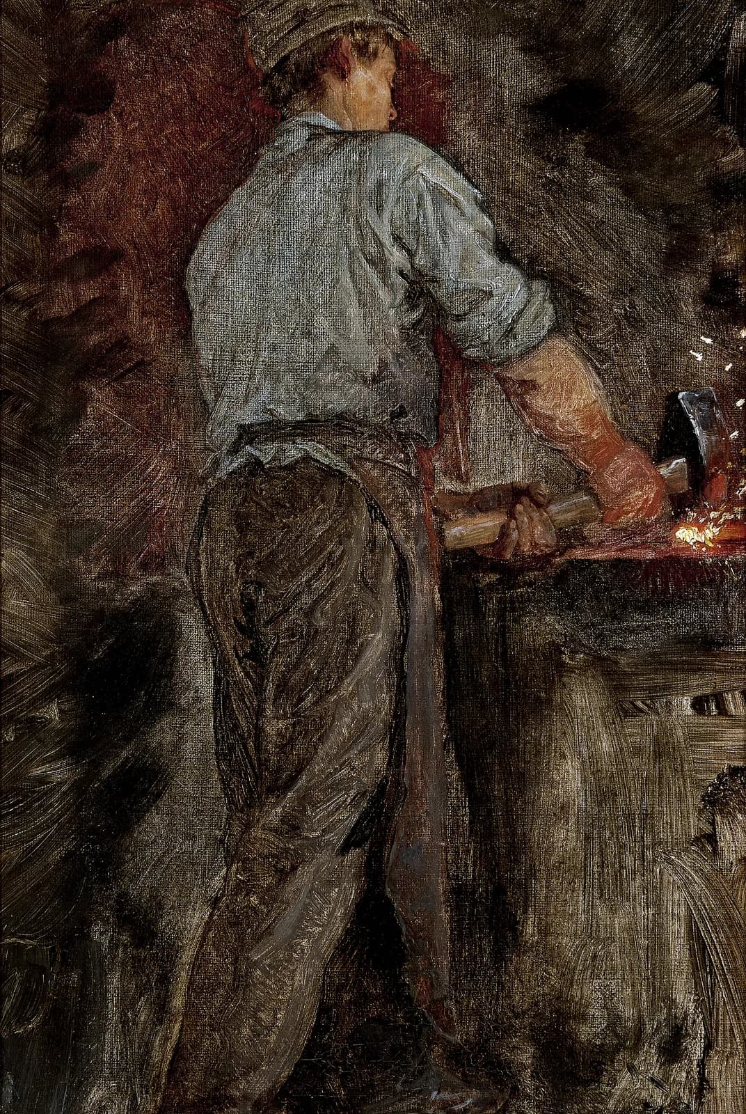Een smid, van achteren gezien – Peder Severin Krøyer