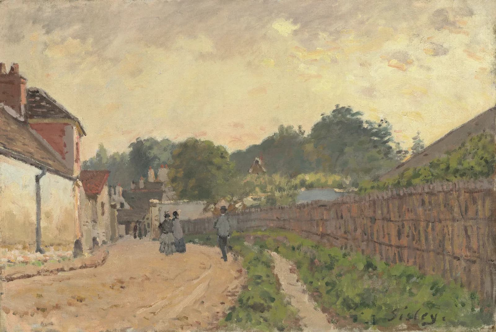 Een straat in Marly-le-Roi – Alfred Sisley