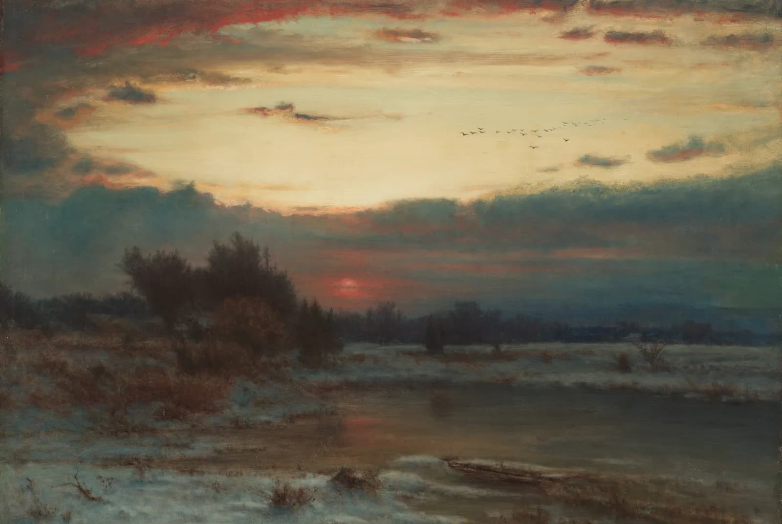 Een winterse lucht – George Inness