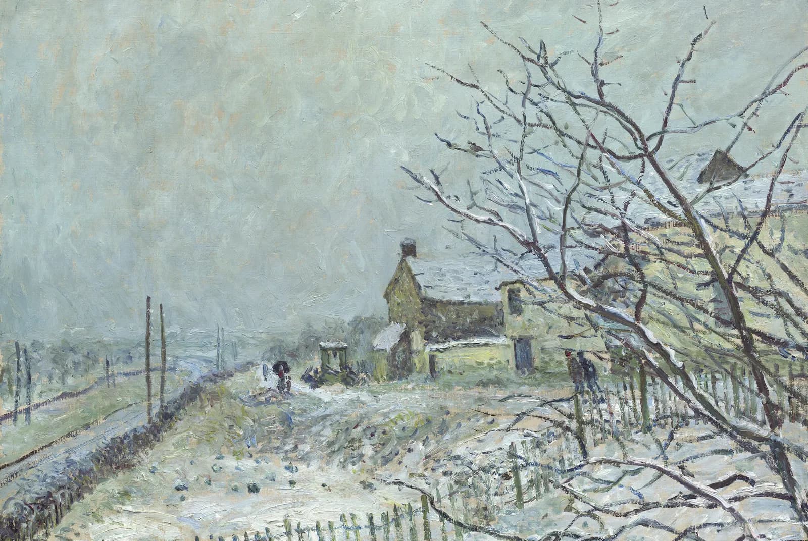 Eerste sneeuw bij Veneux-Nadon – Alfred Sisley