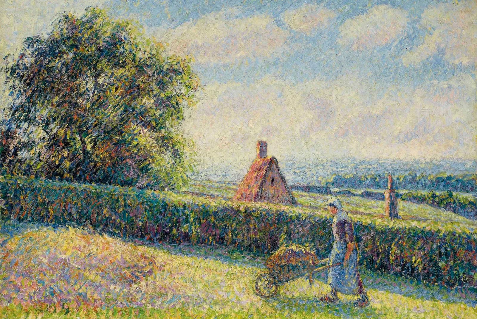 Vrouw met een kruiwagen, Éragny – Camille Pissarro