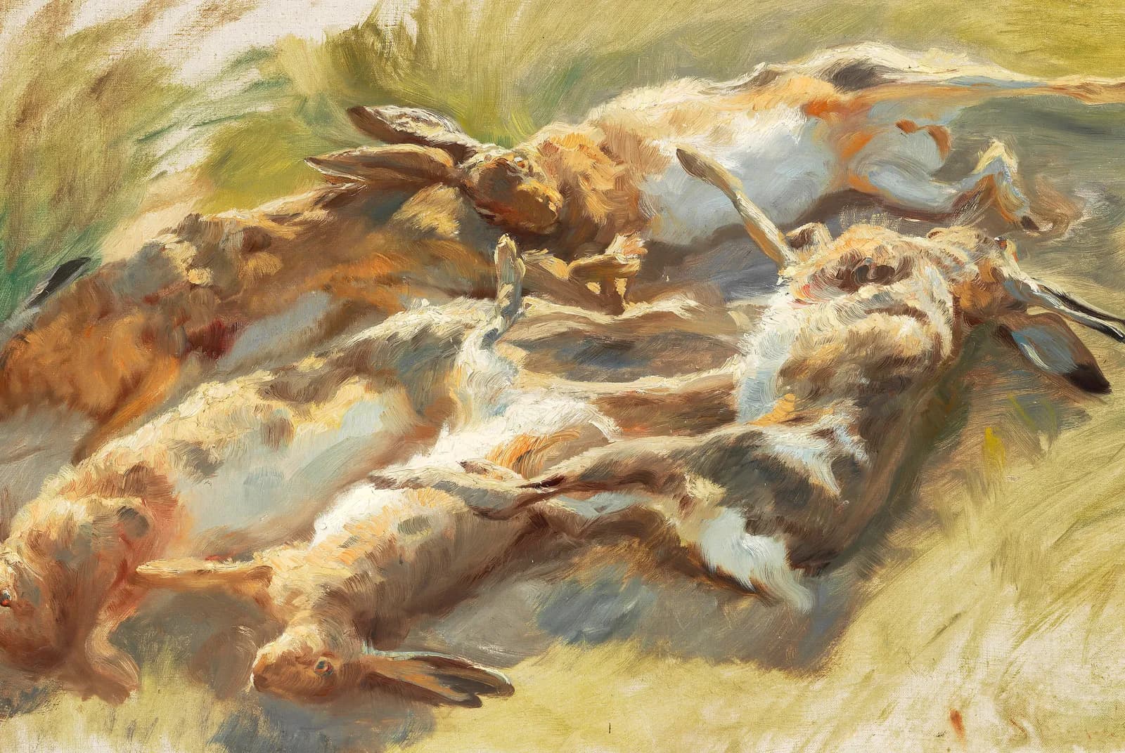 Geschoten hazen – Peder Severin Krøyer