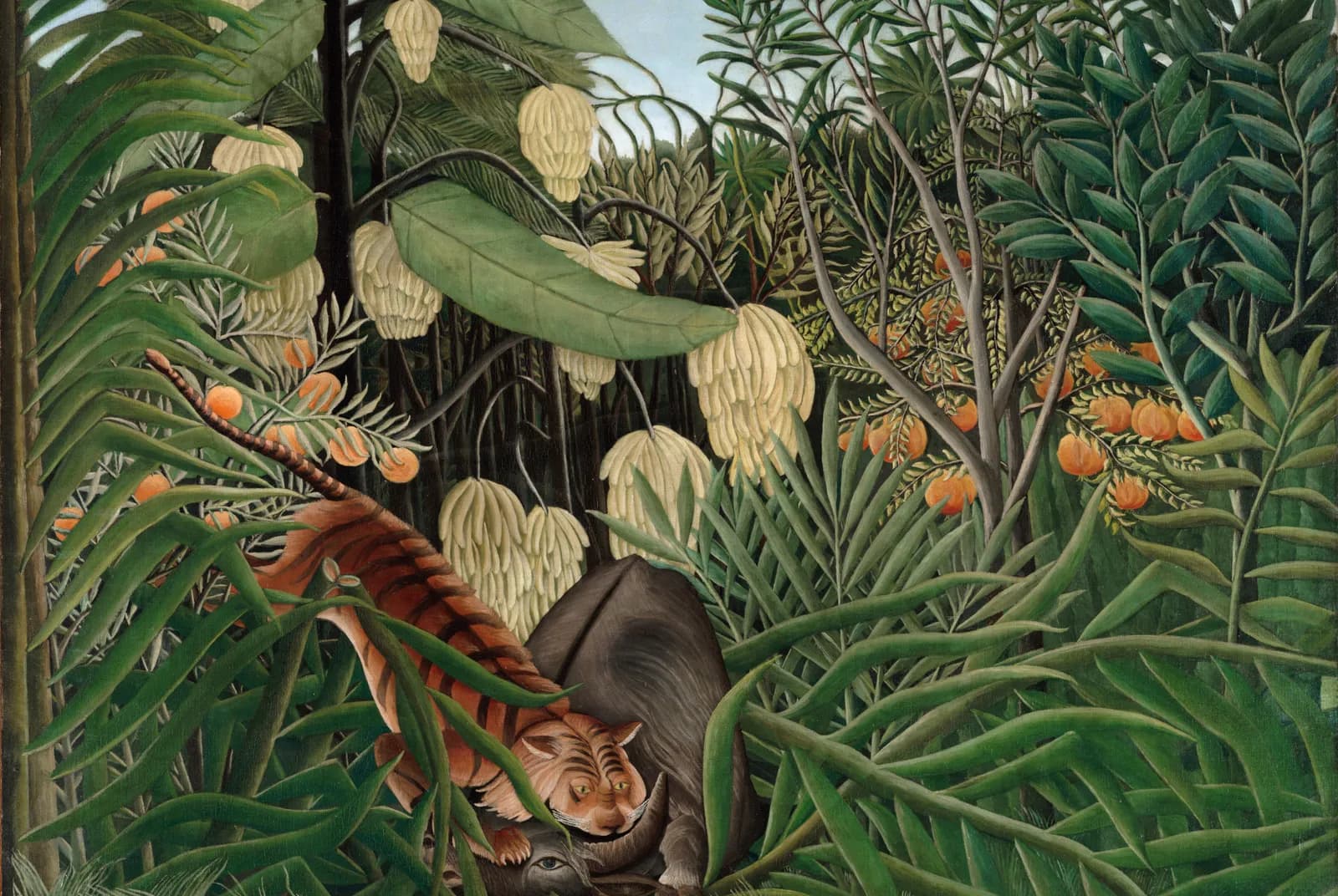 Gevecht tussen een Tijger en een Buffel – Henri Rousseau