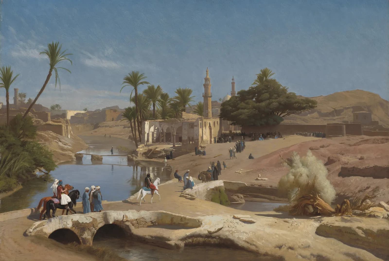 Gezicht op Medinet El-Fayoum – Jean-Léon Gérôme