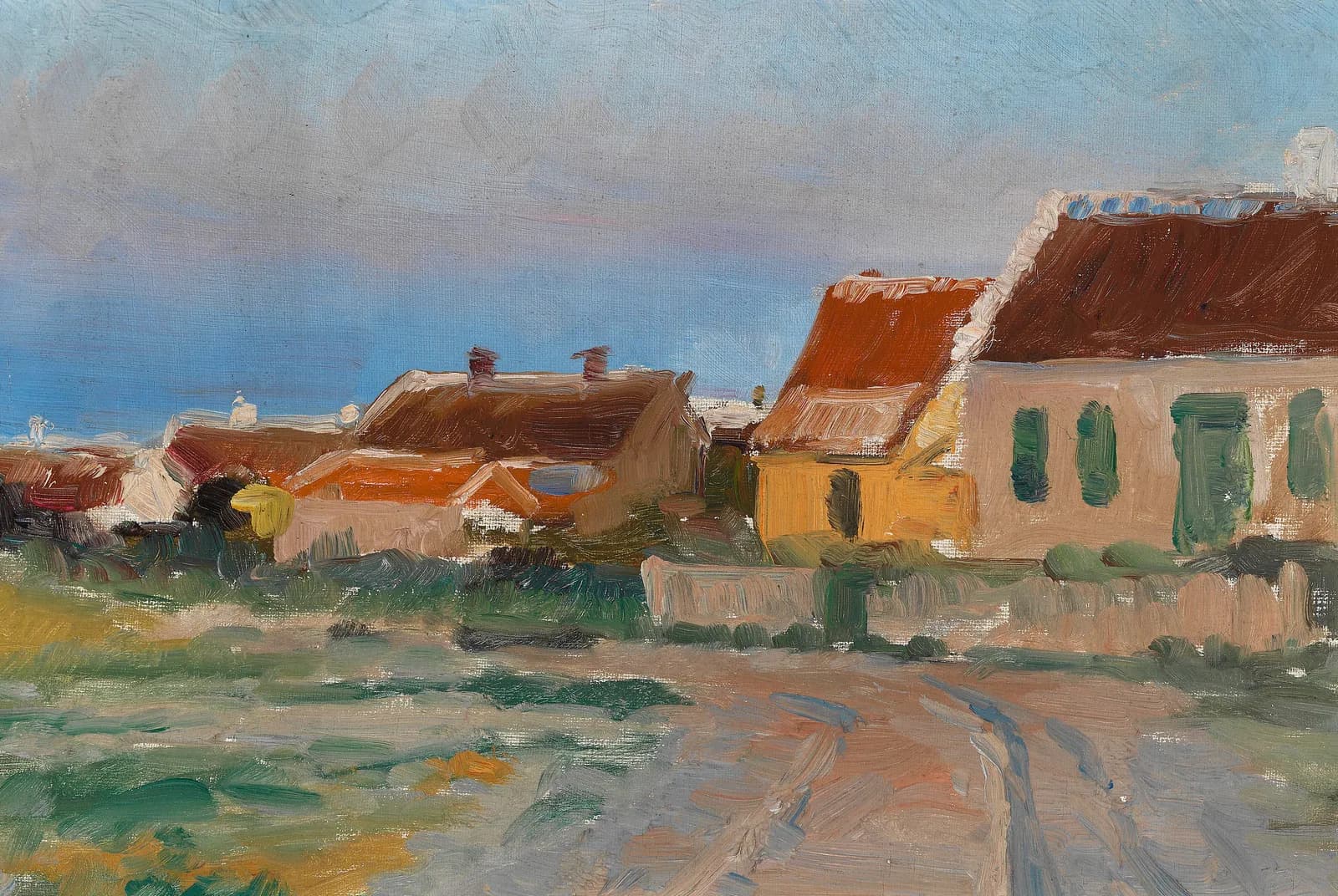 Gezicht op Skagen Østerby met de karakteristieke witte huizen – Peder Severin Krøyer