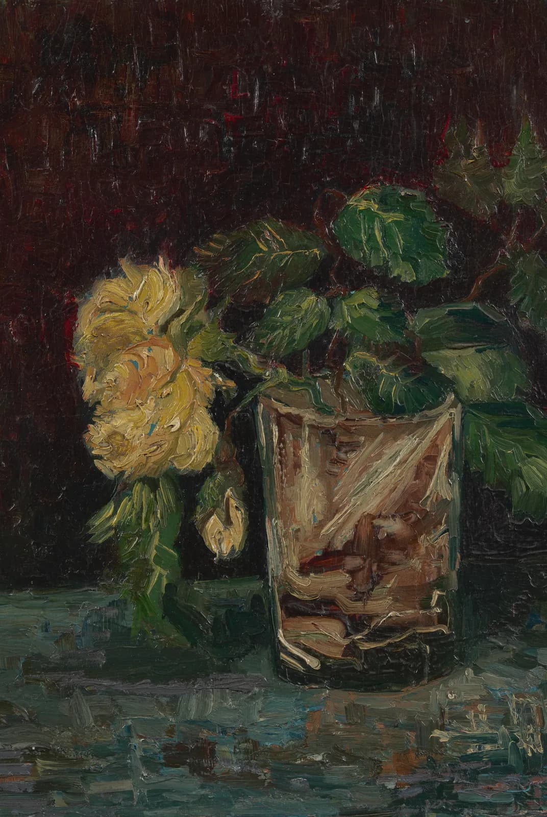 Glas met gele rozen – Vincent van Gogh