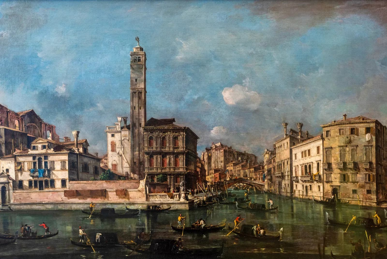 Gondels op de Venetiaanse gracht – Francesco Guardi
