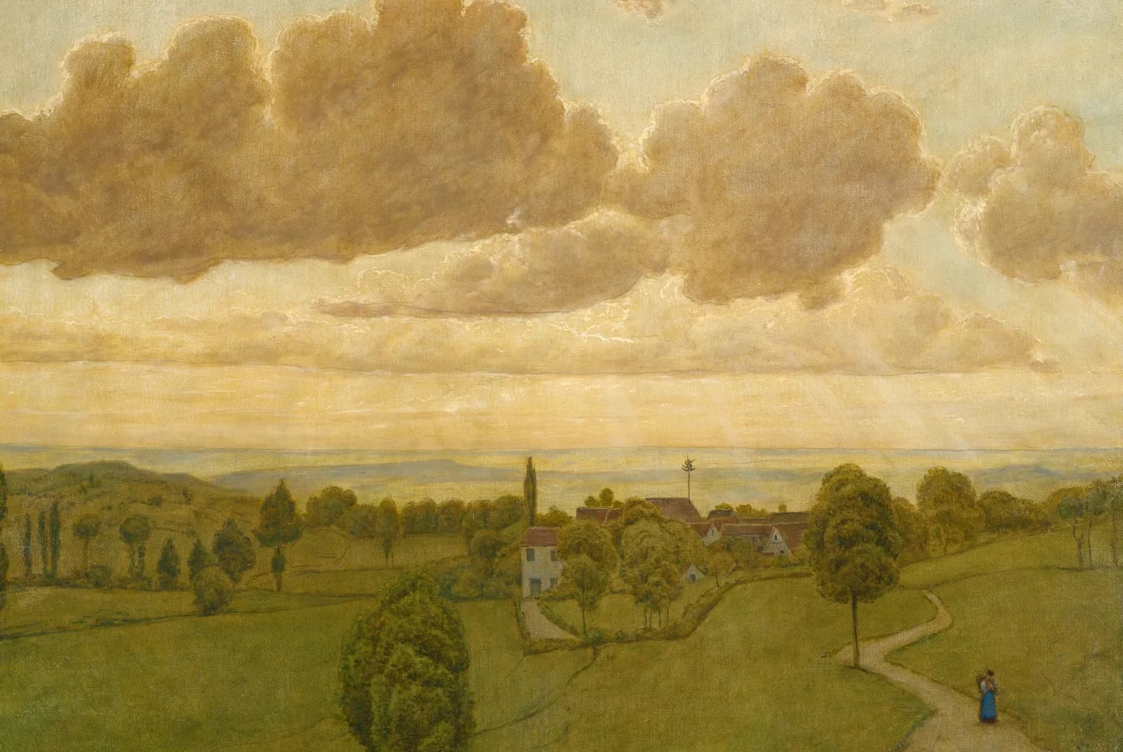 Gouden Avond boven het Dorp – Hans Thoma