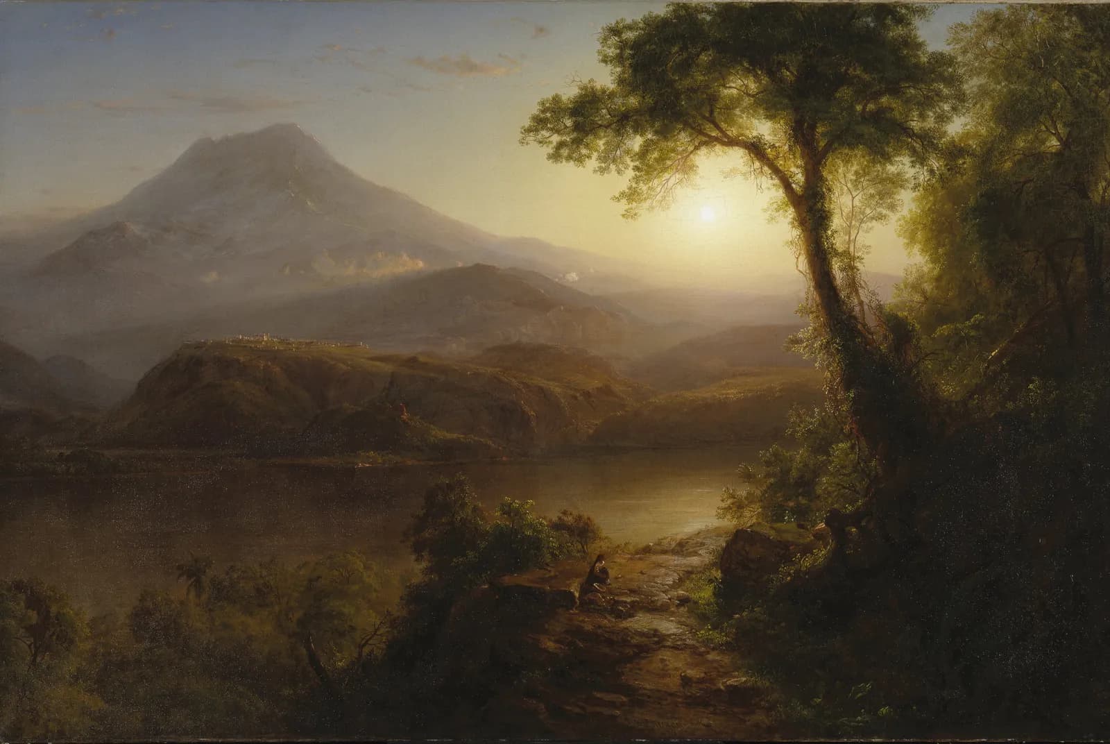 Gouden gloed over het meer – Frederic Edwin Church