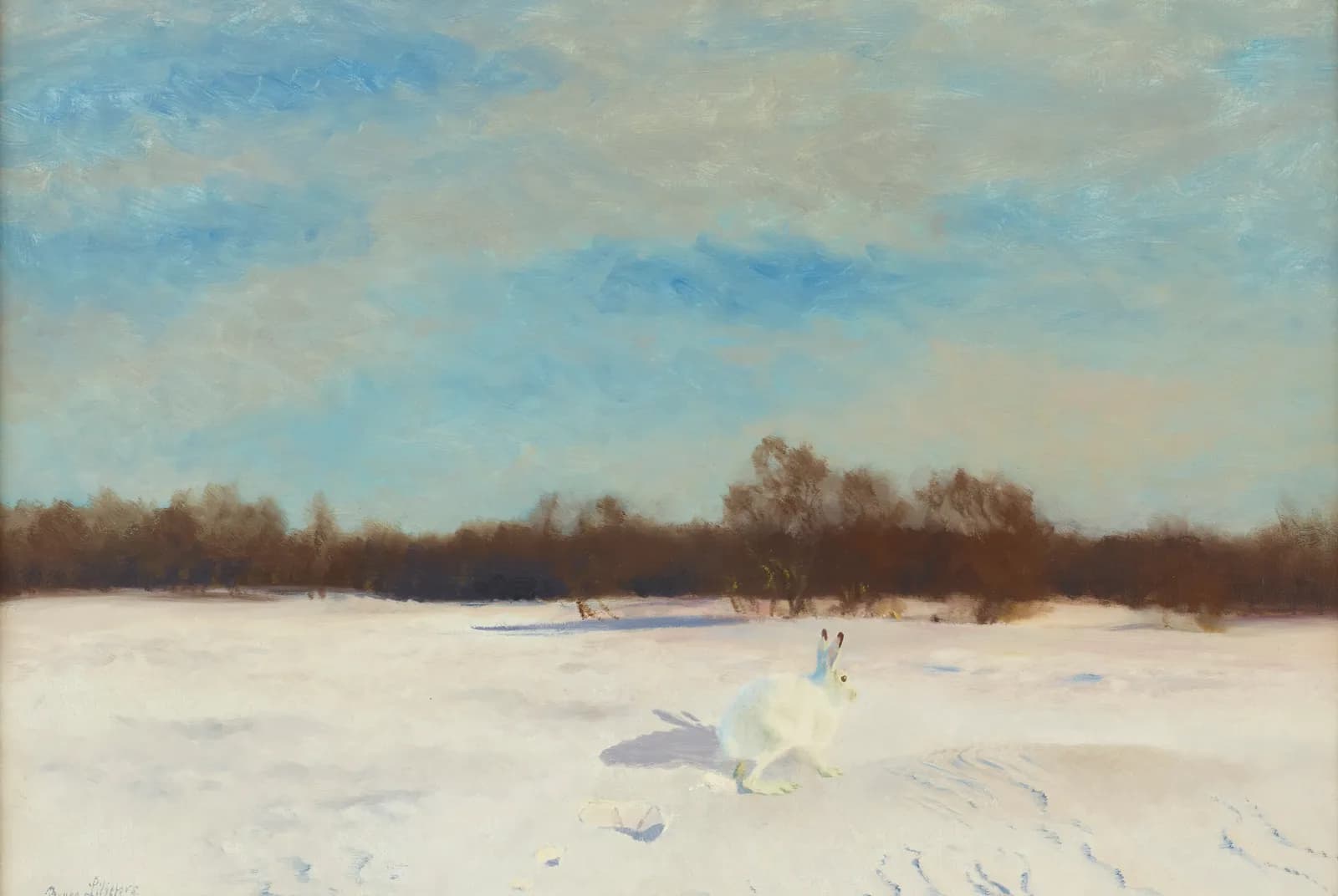 Haas in het winterlandschap – Bruno Liljefors