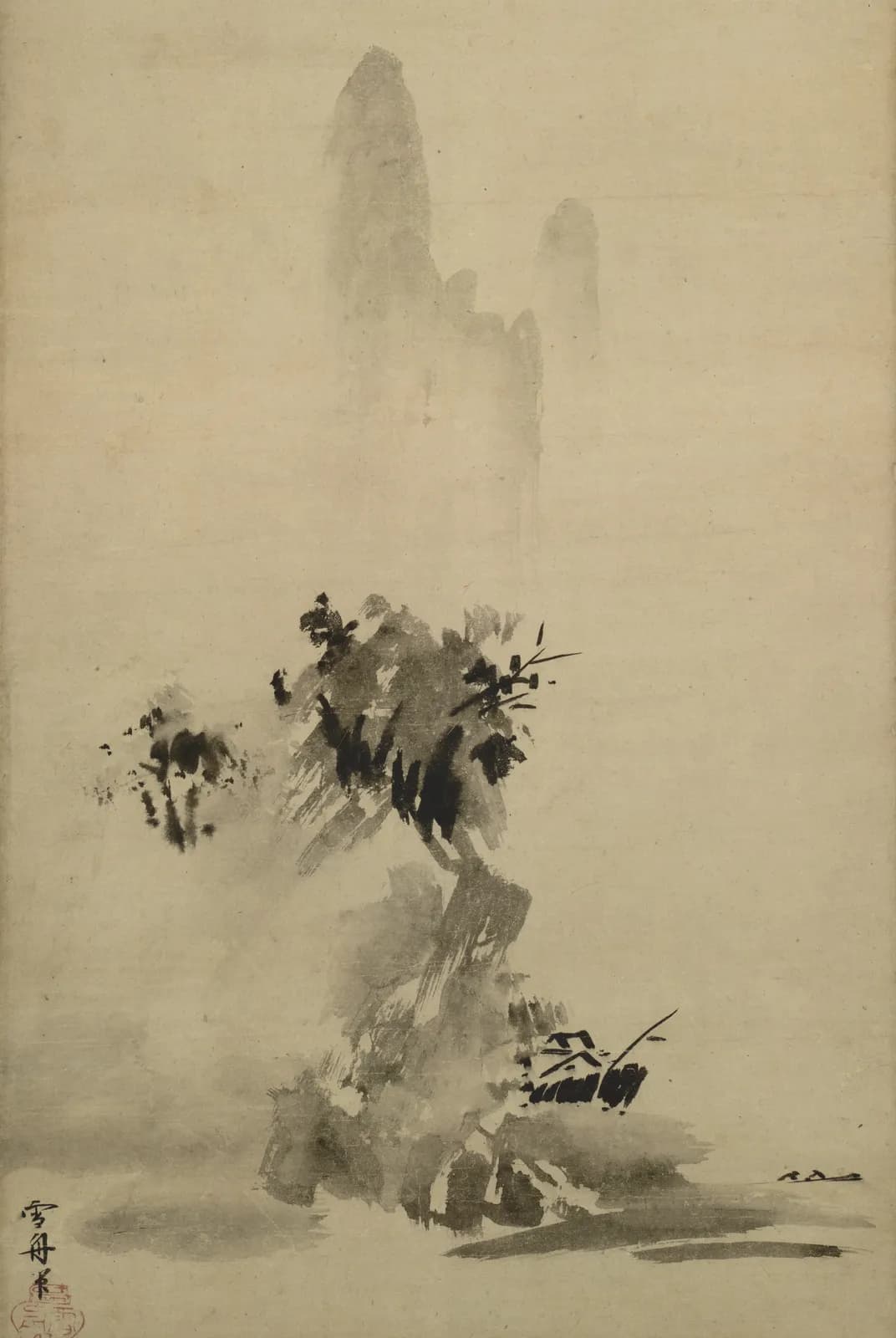Haboku-landschap (gespat-inkt) – Sesshū Tōyō