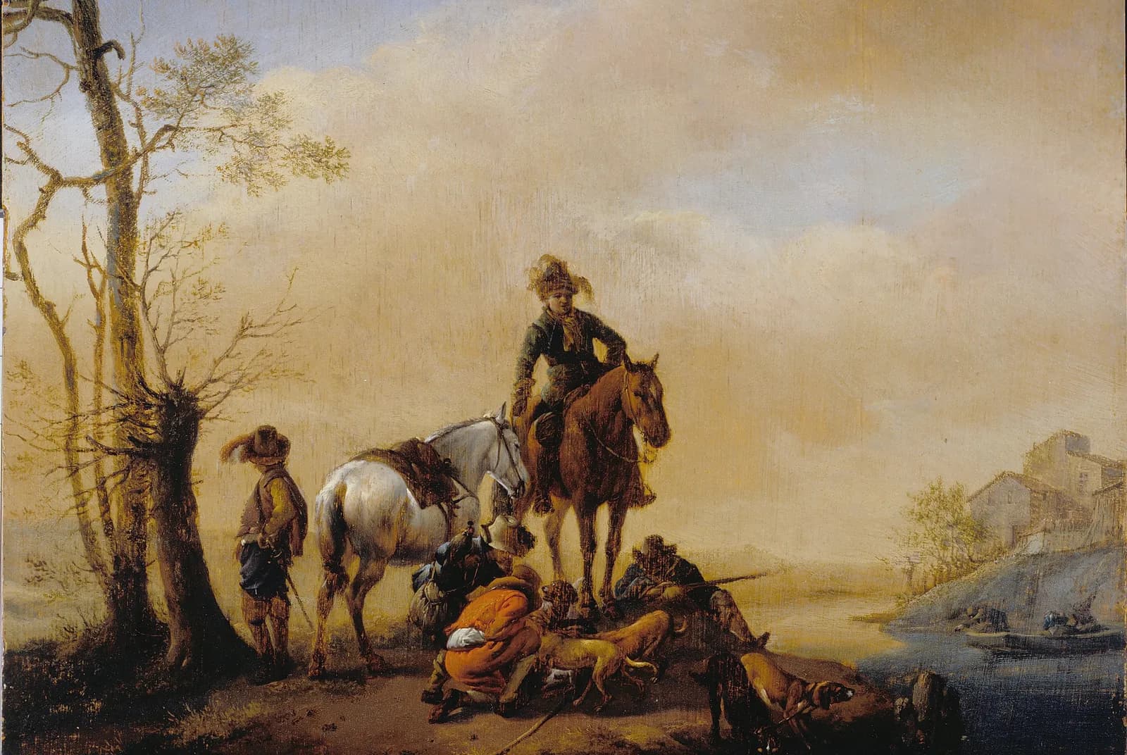 Halte van de jagers – Philips Wouwerman