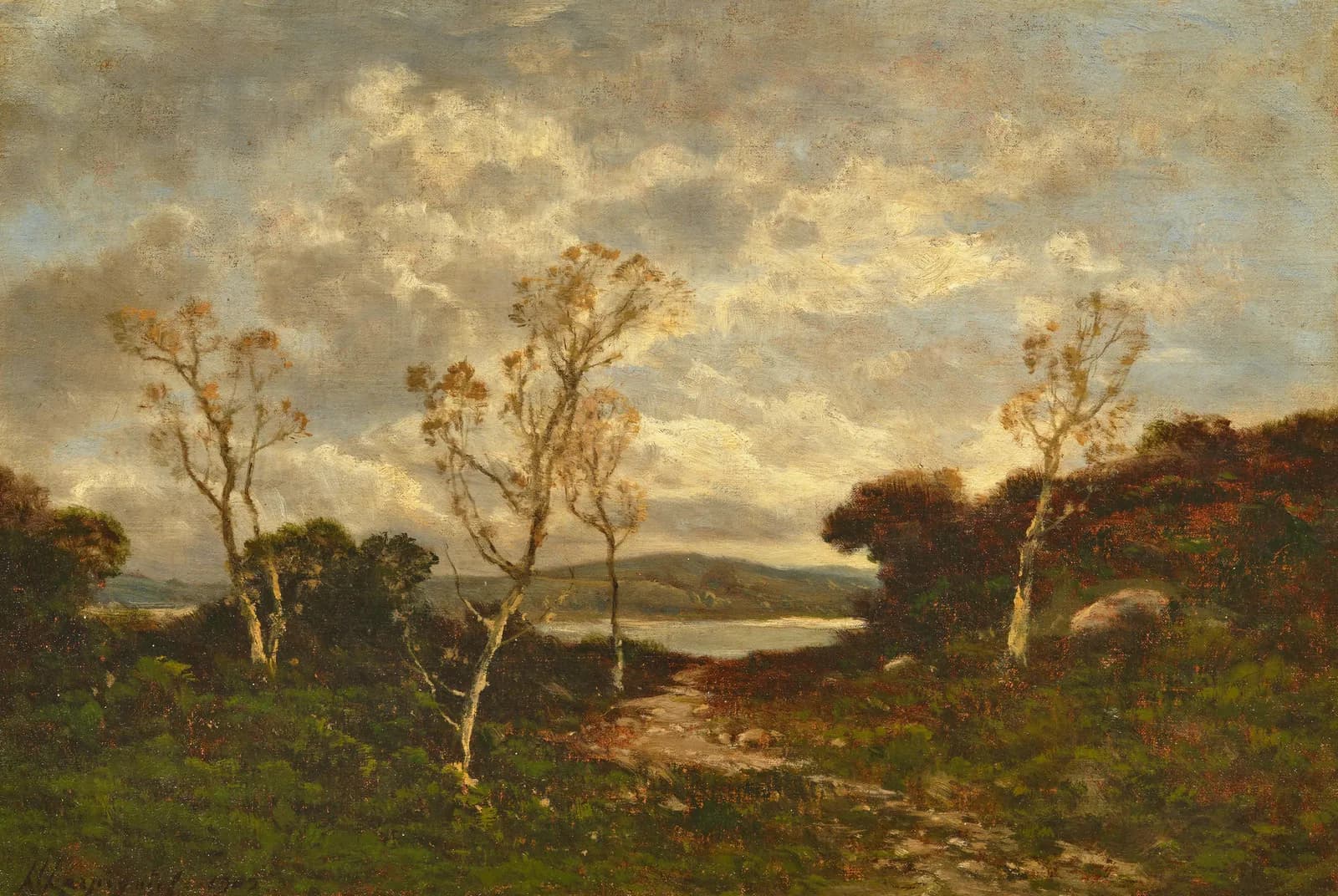 Herfstlandschap met pad – Henri-Joseph Harpignies