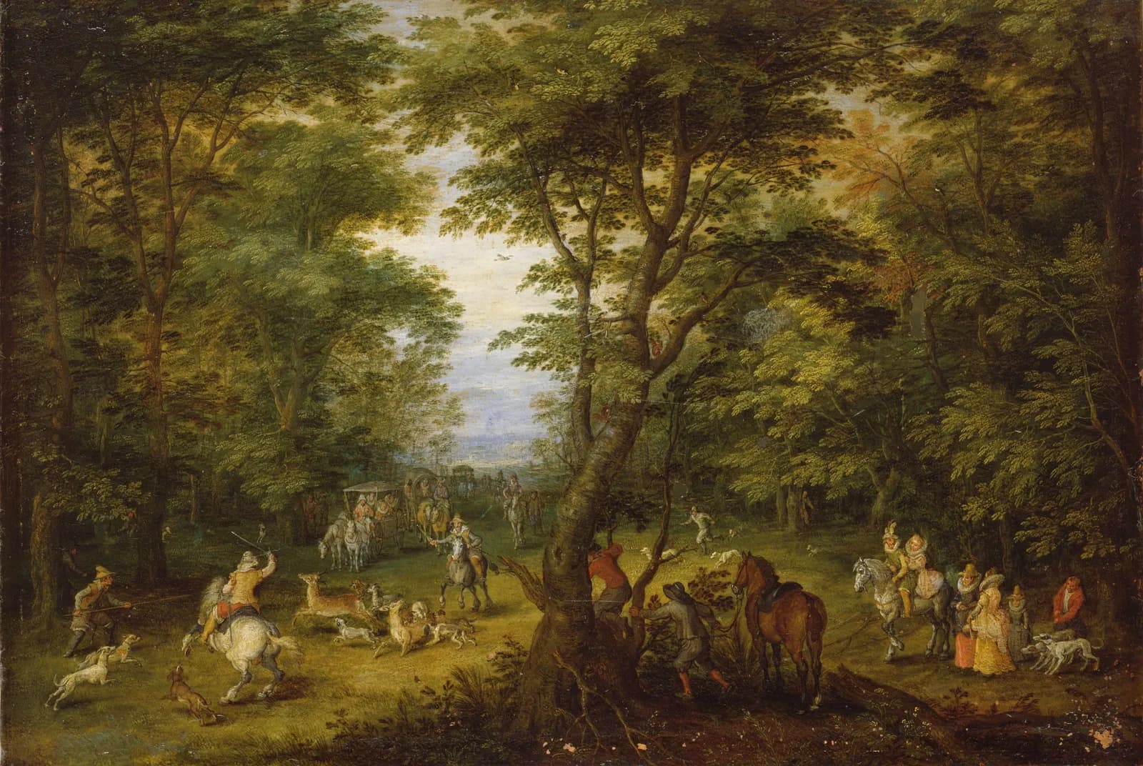 Hertenjacht in het bos – Jan Brueghel de Oude