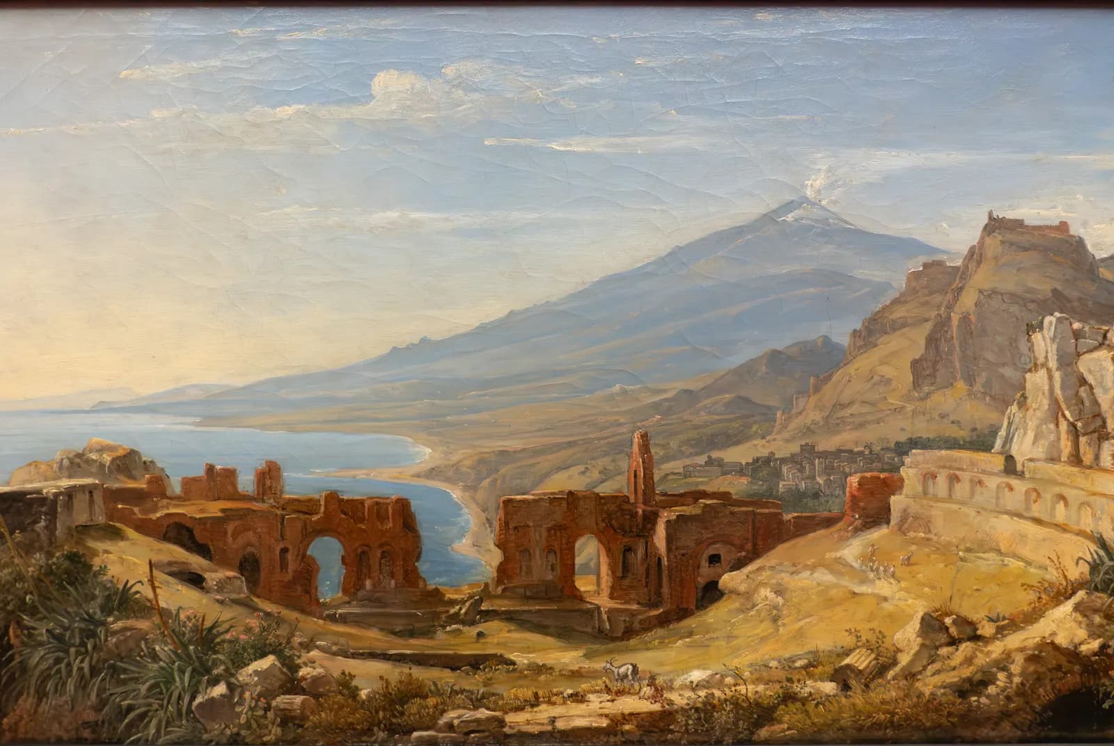 Het antieke theater van Taormina met uitzicht op de Etna – Franz Ludwig Catel