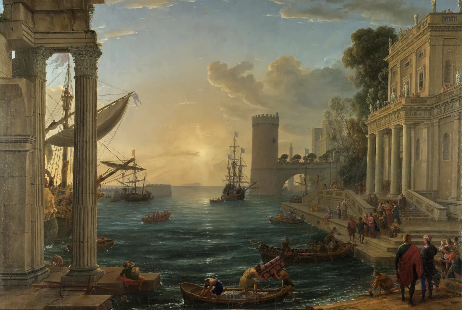 Het inschepen van de koningin van Sheba – Claude Lorrain